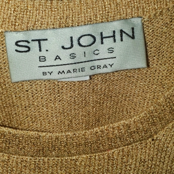 St. John Gold Sparkle Sweater Tank Top - Picture 2 of 4